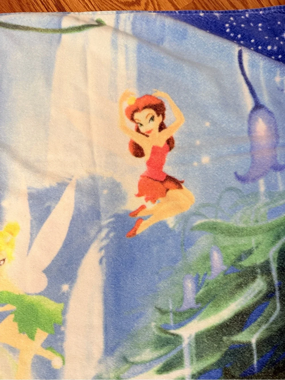 Vintage 2000s Disney Store Disney Fairies Beach Towel Tinker Bell & Friends Cott